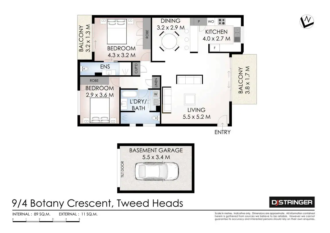 Floorplan of Homely unit listing, 9/4 Botany Crescent, Tweed Heads NSW 2485