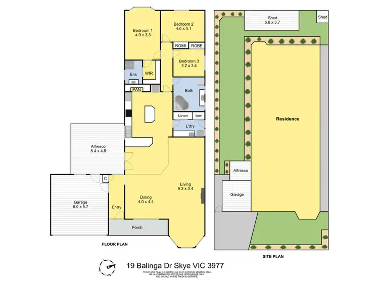 Floorplan of Homely house listing, 19 Balinga Drive, Skye VIC 3977