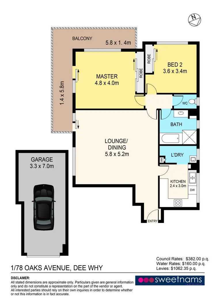 Floorplan of Homely apartment listing, 1/78 Oaks Avenue, Dee Why NSW 2099