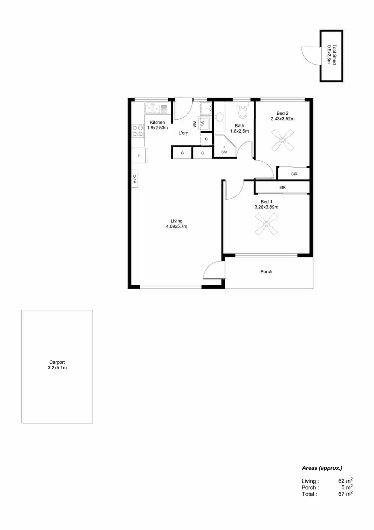 Floorplan of Homely unit listing, 3/22 Garfield Street, Klemzig SA 5087
