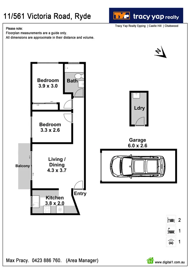Floorplan of Homely unit listing, 11/561 Victoria Road, Ryde NSW 2112