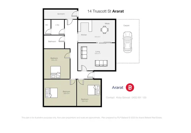Floorplan of Homely house listing, 14 Truscott Street, Ararat VIC 3377