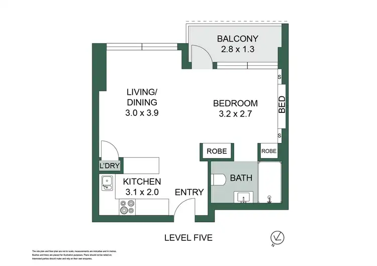 Floorplan of Homely studio listing, 504/54 High Street, North Sydney NSW 2060