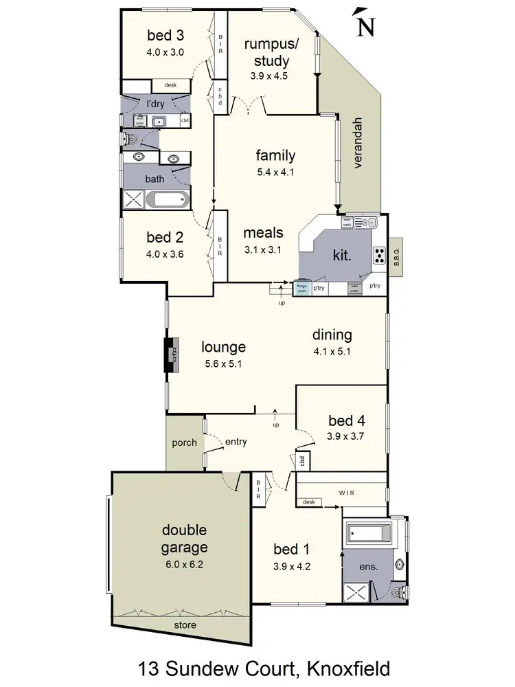 Floorplan of Homely house listing, 13 Sundew Court, Knoxfield VIC 3180
