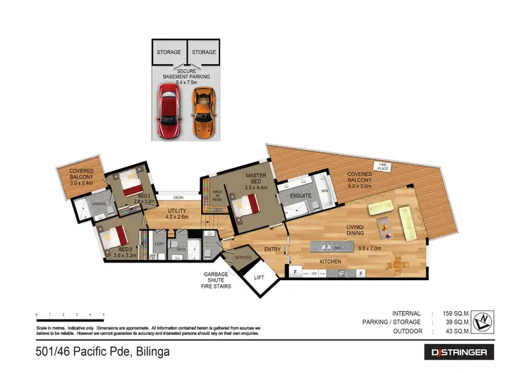 Floorplan of Homely unit listing, 501/46 Pacific Parade, Bilinga QLD 4225