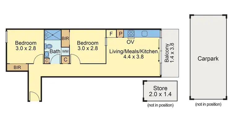 Floorplan of Homely apartment listing, 1302/52 Park Street, South Melbourne VIC 3205