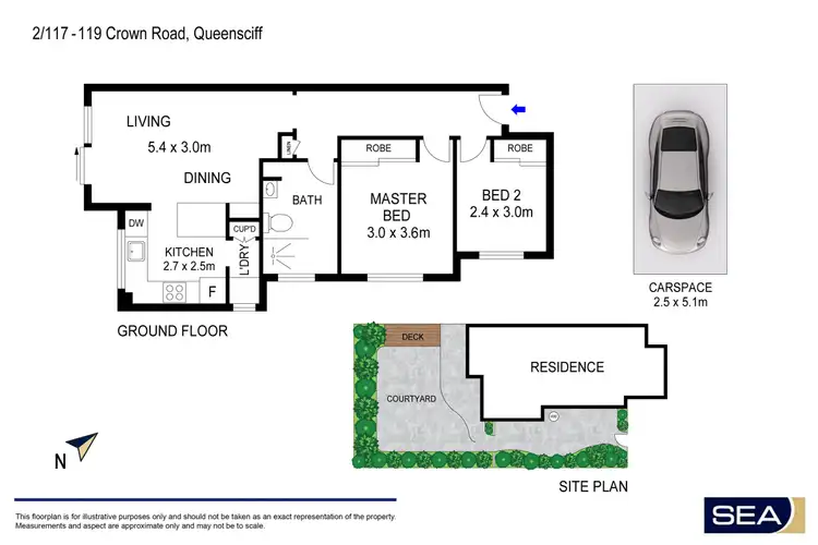 Floorplan of Homely unit listing, 2/117-119 Crown Road, Queenscliff NSW 2096