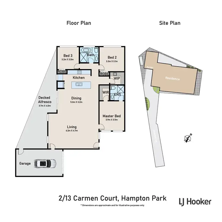 Floorplan of Homely unit listing, 2/13 Carmen Court, Hampton Park VIC 3976
