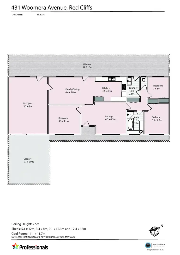 Floorplan of Homely rural property listing, 431 Woomera Avenue, Red Cliffs VIC 3496