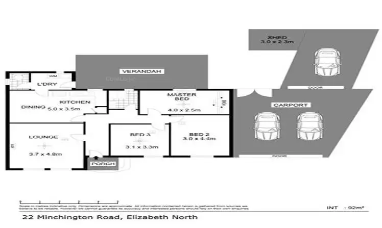 Floorplan of Homely house listing, 22 Minchington Road, Elizabeth North SA 5113
