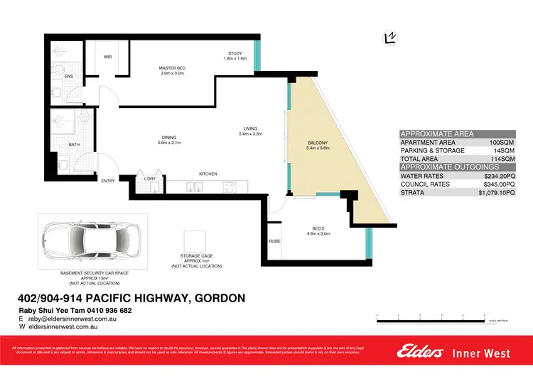 Floorplan of Homely apartment listing, 402/904-914 Pacific Highway, Gordon NSW 2072