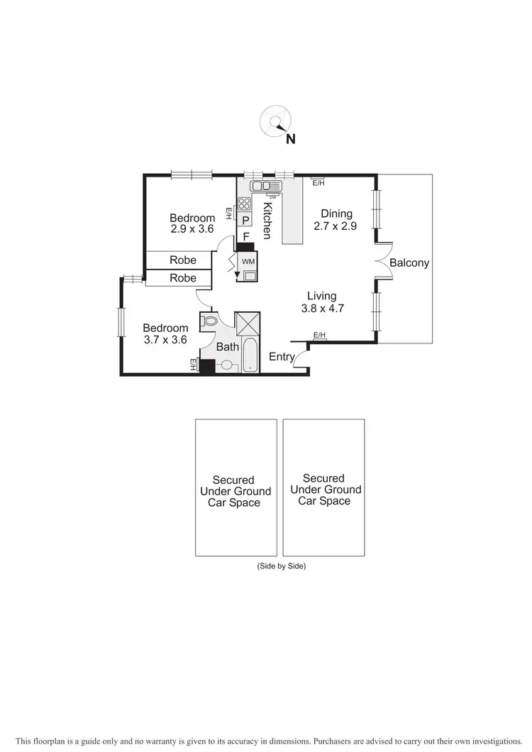 Floorplan of Homely apartment listing, 19/5 Dickens Street, Elwood VIC 3184