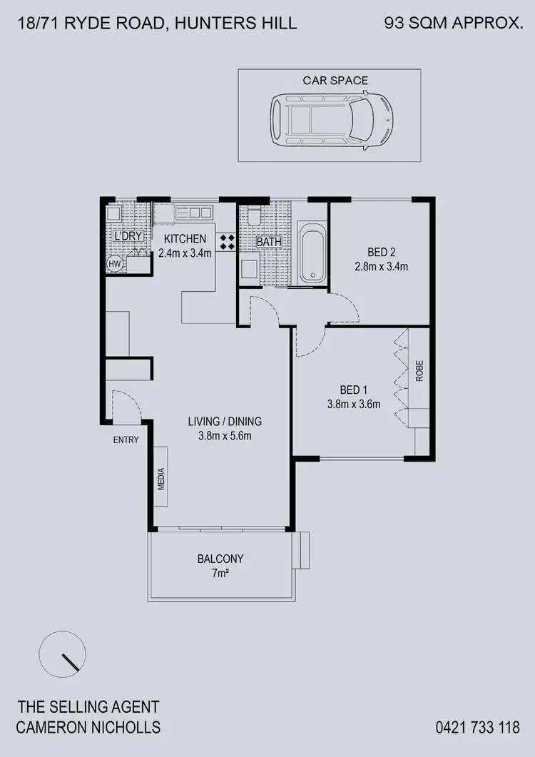 Floorplan of Homely apartment listing, 18/71 Ryde Road, Hunters Hill NSW 2110