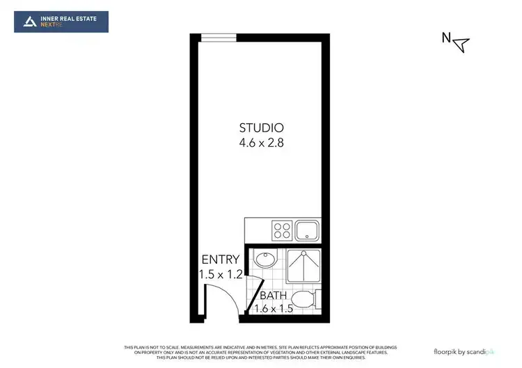 Floorplan of Homely studio listing, 206/268 Flinders Street, Melbourne VIC 3000