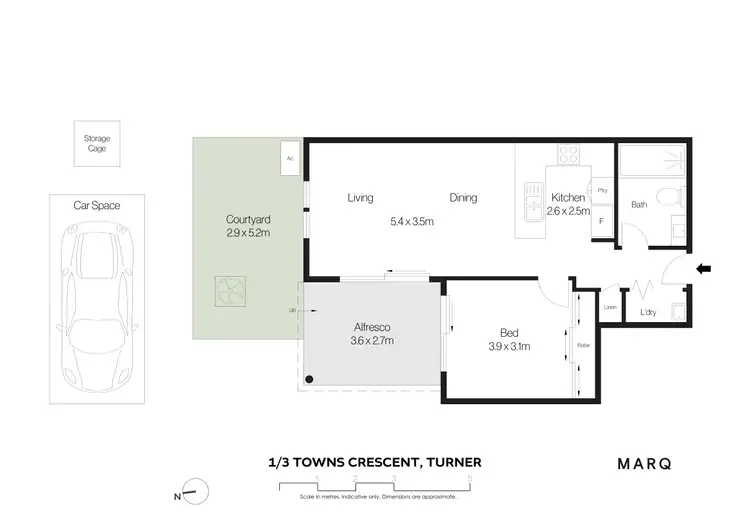 Floorplan of Homely apartment listing, 1/3 Towns Crescent, Turner ACT 2612