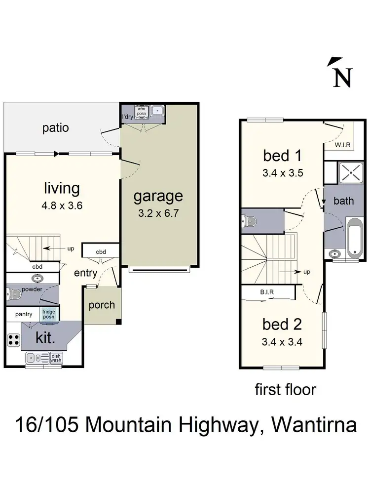 Floorplan of Homely townhouse listing, 16/105 Mountain Highway, Wantirna VIC 3152