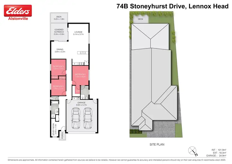 Floorplan of Homely semi-detached listing, 74B Stoneyhurst Drive, Lennox Head NSW 2478