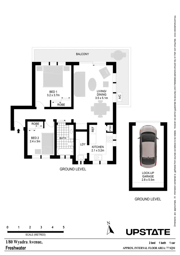 Floorplan of Homely unit listing, 1/80 Wyadra Avenue, Freshwater NSW 2096