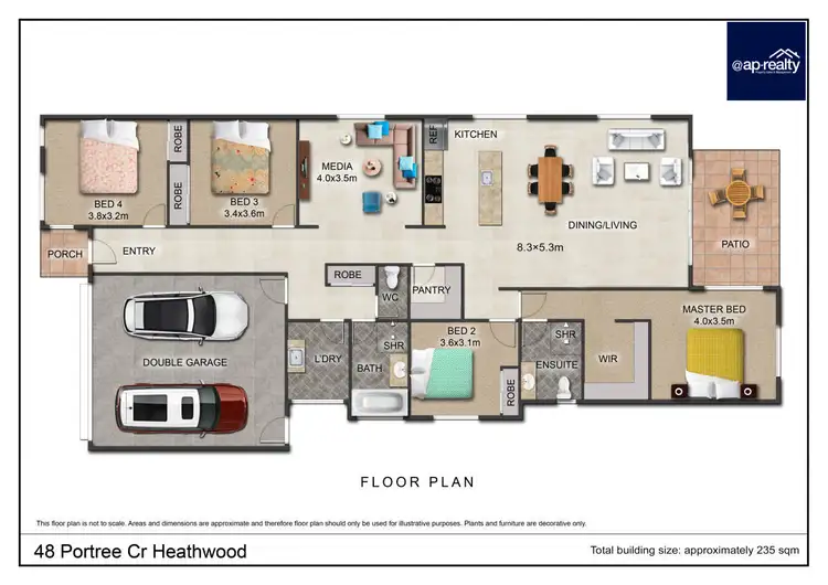 Floorplan of Homely house listing, 48 Portree Crescent, Heathwood QLD 4110