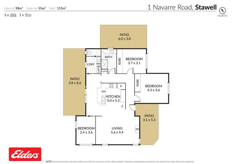 Floorplan of Homely house listing, 1 Navarre Road, Stawell VIC 3380
