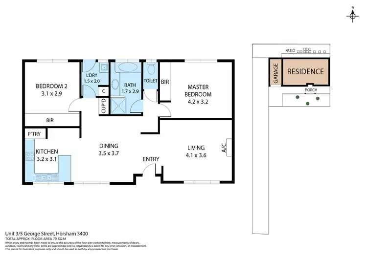 Floorplan of Homely unit listing, 3/5 George Street, Horsham VIC 3400