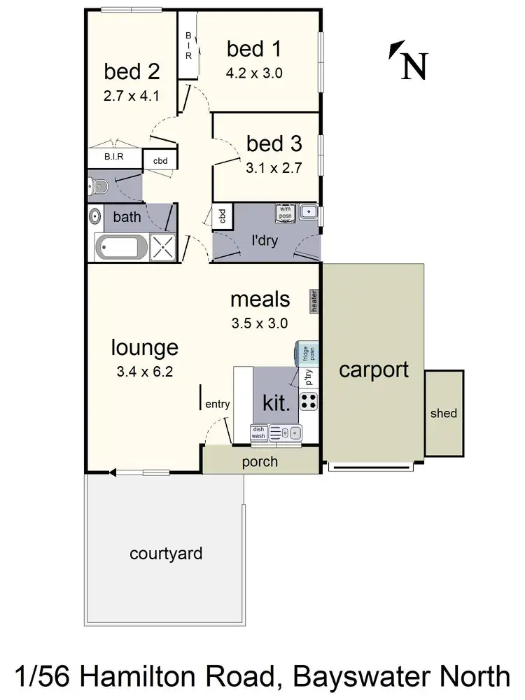 Floorplan of Homely unit listing, 1/56-60 Hamilton Road, Bayswater North VIC 3153