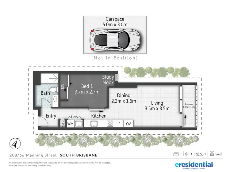 Floorplan of Homely unit listing, 208/66 Manning Street, South Brisbane QLD 4101