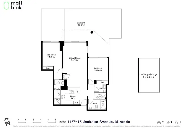 Floorplan of Homely apartment listing, 11/7-15 Jackson Avenue, Miranda NSW 2228