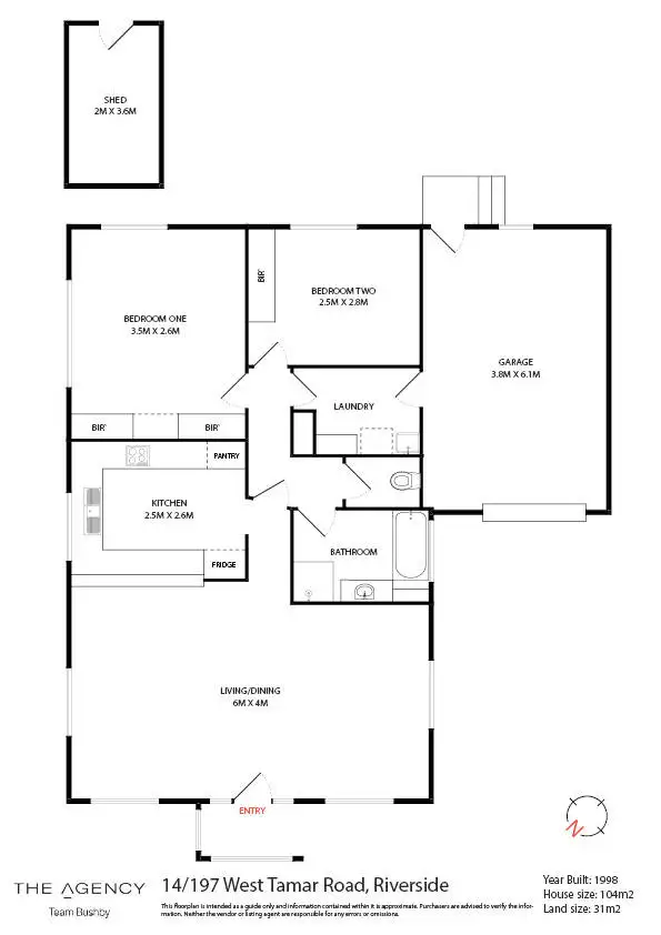 Floorplan of Homely unit listing, 14/197 West Tamar Road, Riverside TAS 7250