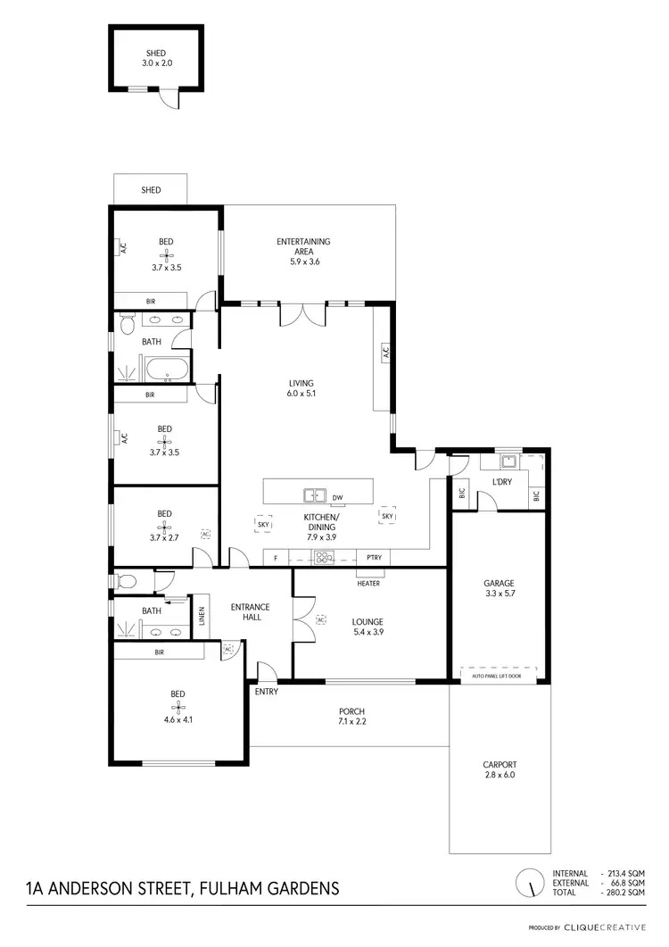 Floorplan of Homely house listing, 1A Anderson Street, Fulham Gardens SA 5024