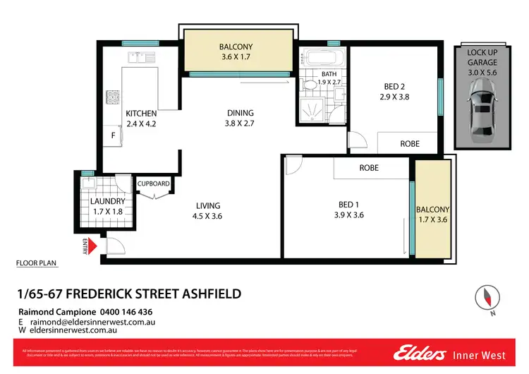 Floorplan of Homely unit listing, 1/65-67 Frederick Street, Ashfield NSW 2131