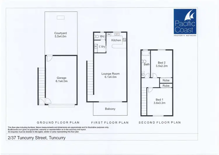Floorplan of Homely townhouse listing, 2/37 Tuncurry Street, Tuncurry NSW 2428
