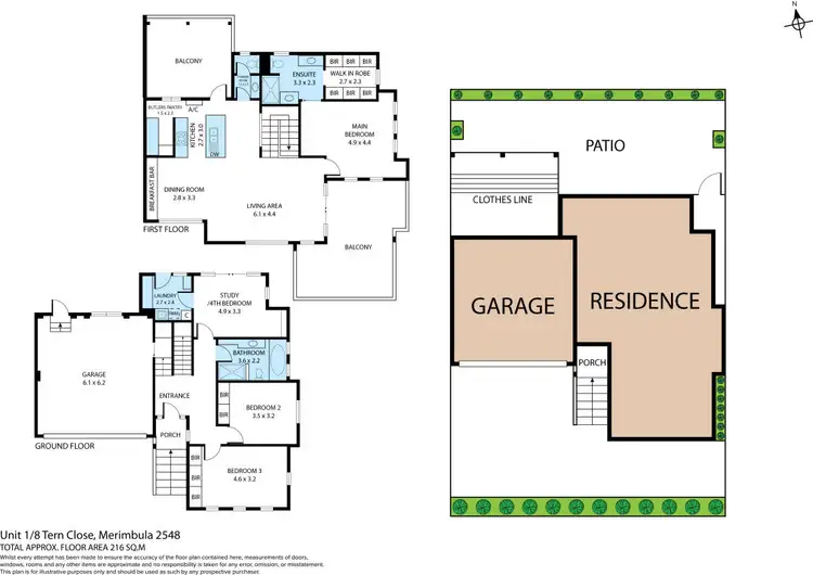Floorplan of Homely semi-detached listing, 1/8 Tern Close, Merimbula NSW 2548