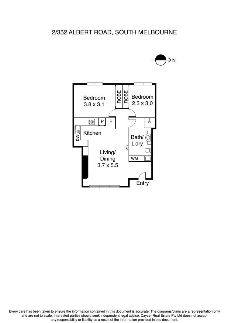 Floorplan of Homely apartment listing, 2/352 Albert Road, South Melbourne VIC 3205