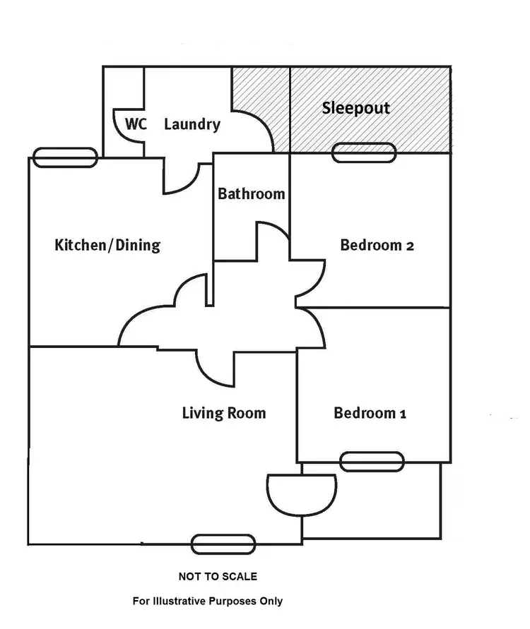 Floorplan of Homely semi-detached listing, 104 Lockhart Street, Whyalla SA 5600