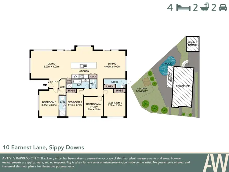 Floorplan of Homely house listing, 10 Earnest Lane, Sippy Downs QLD 4556