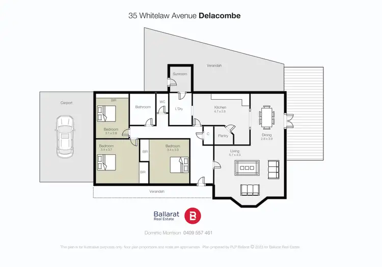 Floorplan of Homely house listing, 35 Whitelaw Avenue, Delacombe VIC 3356