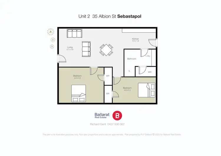 Floorplan of Homely unit listing, 2/35 Albion Street, Sebastopol VIC 3356