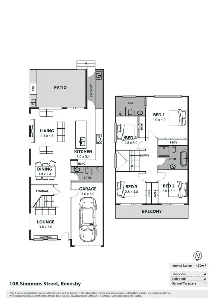 Floorplan of Homely semi-detached listing, 10A Simmons Street, Revesby NSW 2212