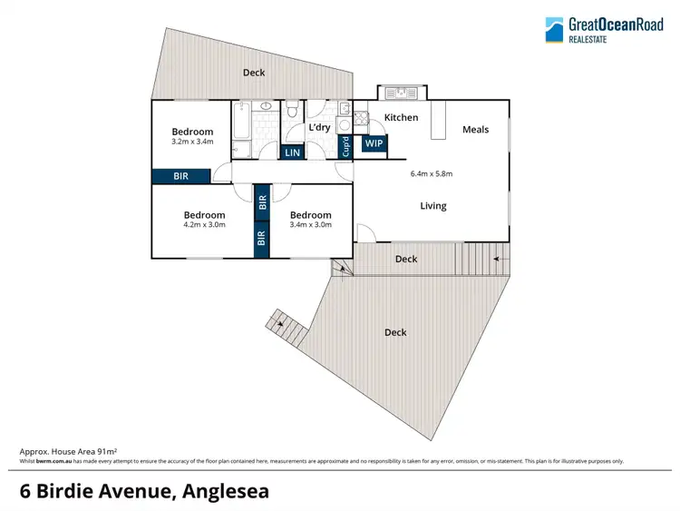 Floorplan of Homely house listing, 6 Birdie Avenue, Anglesea VIC 3230