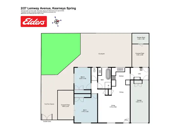 Floorplan of Homely unit listing, 2/27 Lemway Avenue, Kearneys Spring QLD 4350