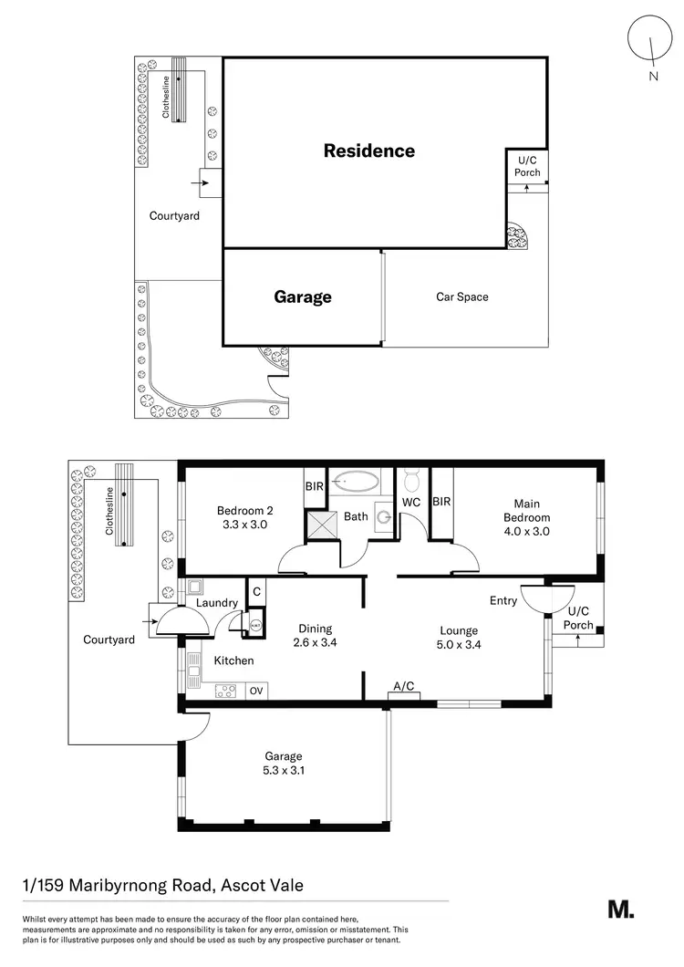 Floorplan of Homely villa listing, 1/159 Maribyrnong Road, Ascot Vale VIC 3032