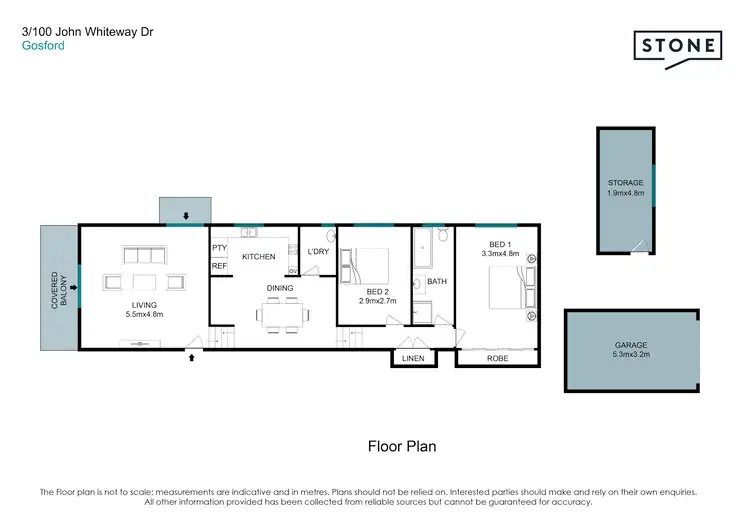 Floorplan of Homely unit listing, 3/100 John Whiteway Drive, Gosford NSW 2250