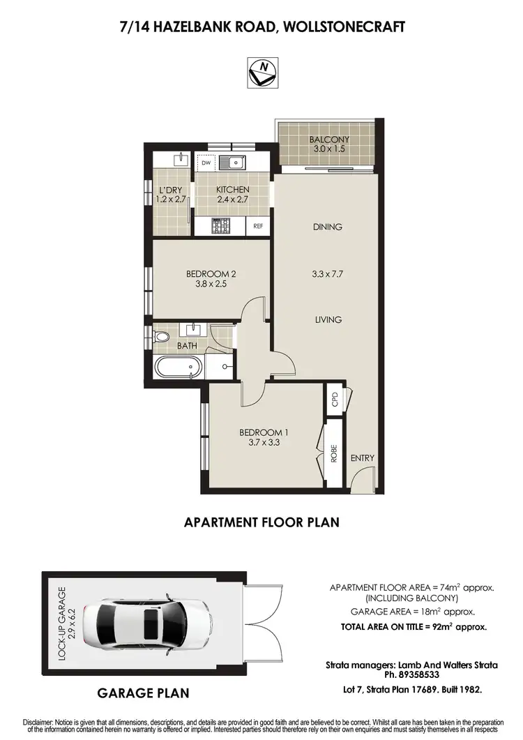 Floorplan of Homely apartment listing, 7/14-16 Hazelbank Road, Wollstonecraft NSW 2065