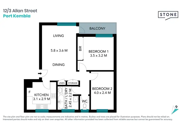 Floorplan of Homely unit listing, 12/3 Allan Street, Port Kembla NSW 2505