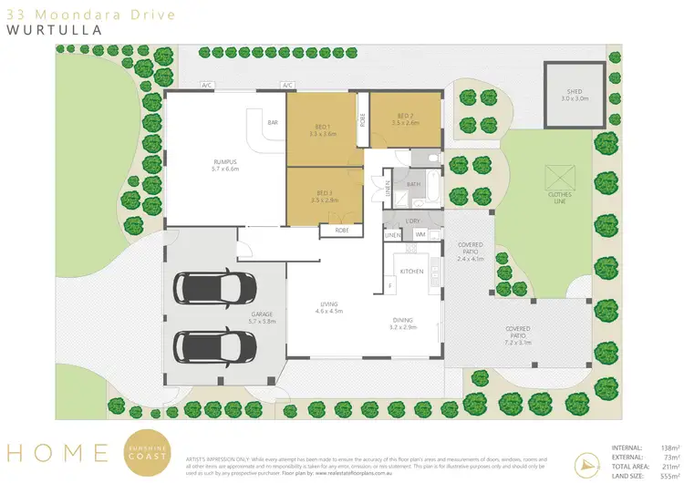Floorplan of Homely house listing, 33 Moondara Drive, Wurtulla QLD 4575
