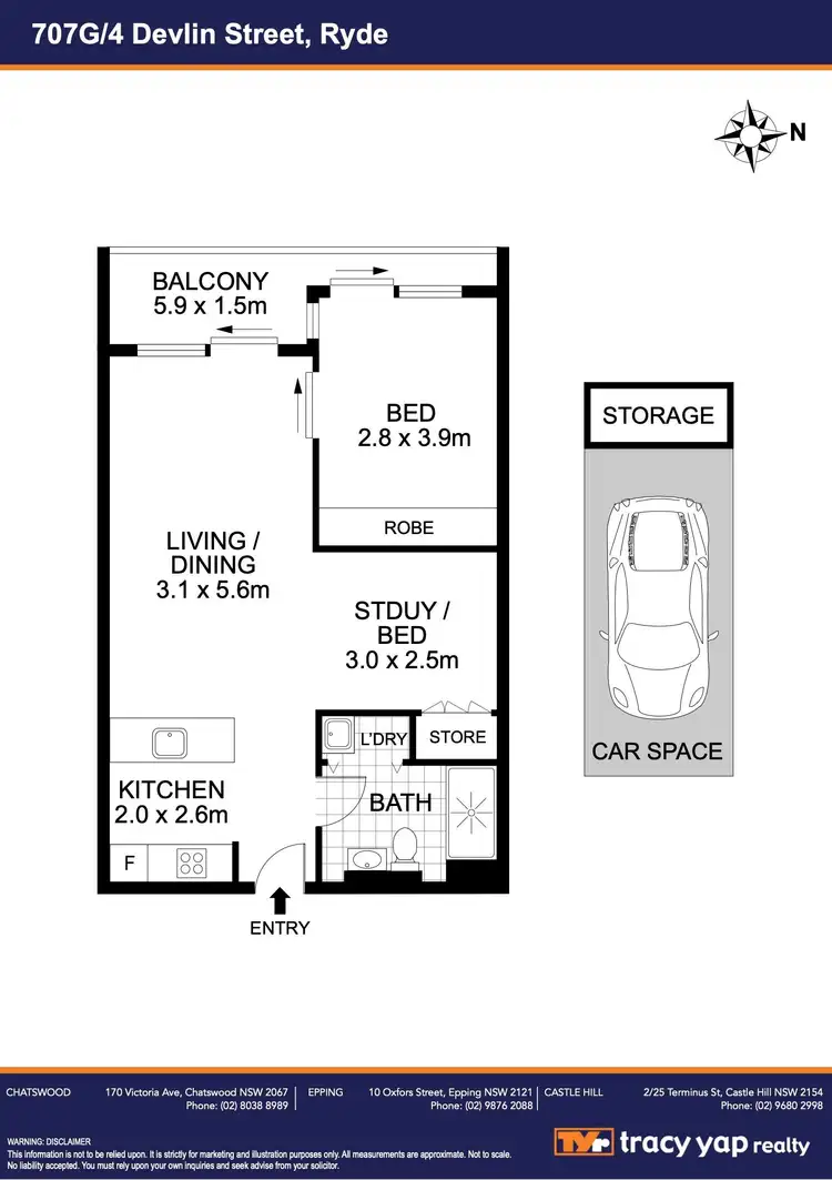 Floorplan of Homely apartment listing, 707G/4 Delvin Street, Ryde NSW 2112
