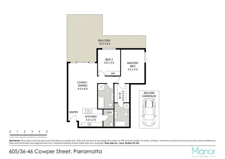 Floorplan of Homely apartment listing, 605/36-46 Cowper Street, Parramatta NSW 2150