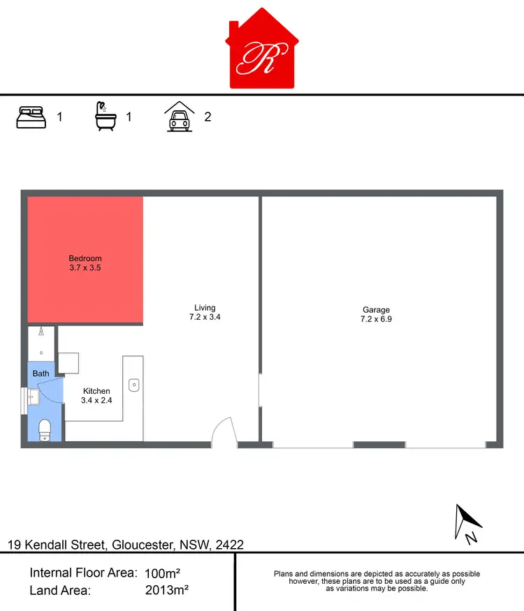Floorplan of Homely rural property listing, 19 Kendall Street, Gloucester NSW 2422