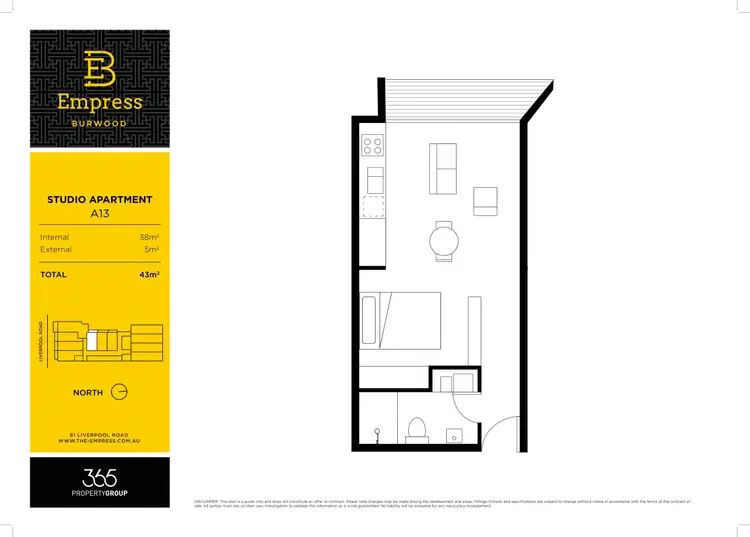 Floorplan of Homely studio listing, 13/79-81 Liverpool Road, Burwood NSW 2134